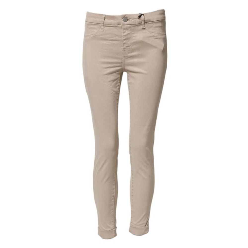 J Brand Beige Skinny Mid Waist Chino Casual Trouser Women's Pants